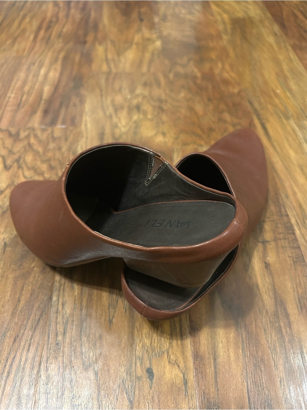 Van Eli Cognac Brown Leather Pointed Mules Women’s Size 10N - Picture 5 of 9